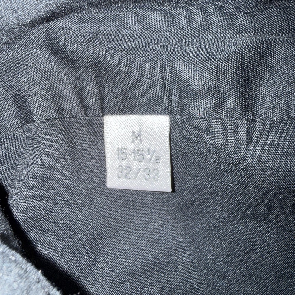 Men's Pierre Cardin Long Sleeve Button Up Dress Shirt Black Size 15.5x32/33 - Picture 5 of 6